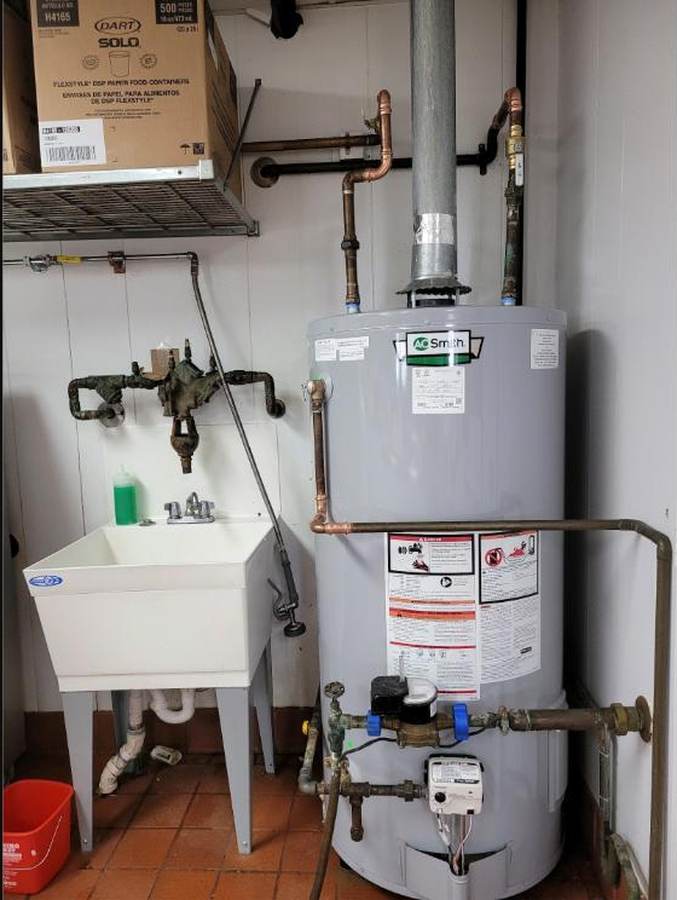 Commercial water heater installation